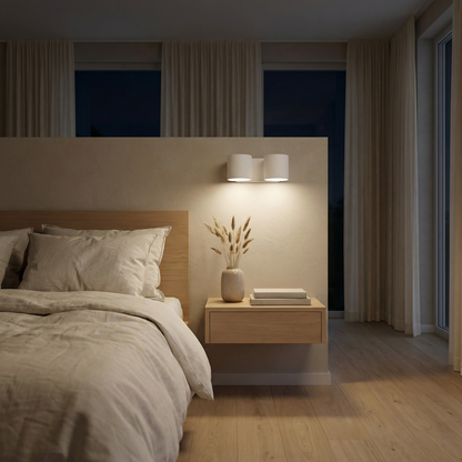 Modern white cylindrical wall sconce – Oréziane