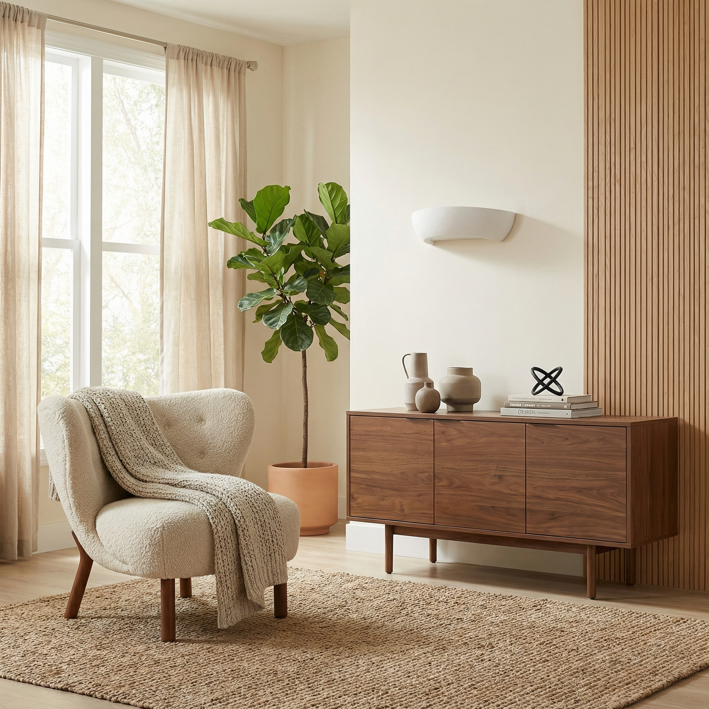 Moderne Witte Keramische Wandlamp – modèle Valcéra