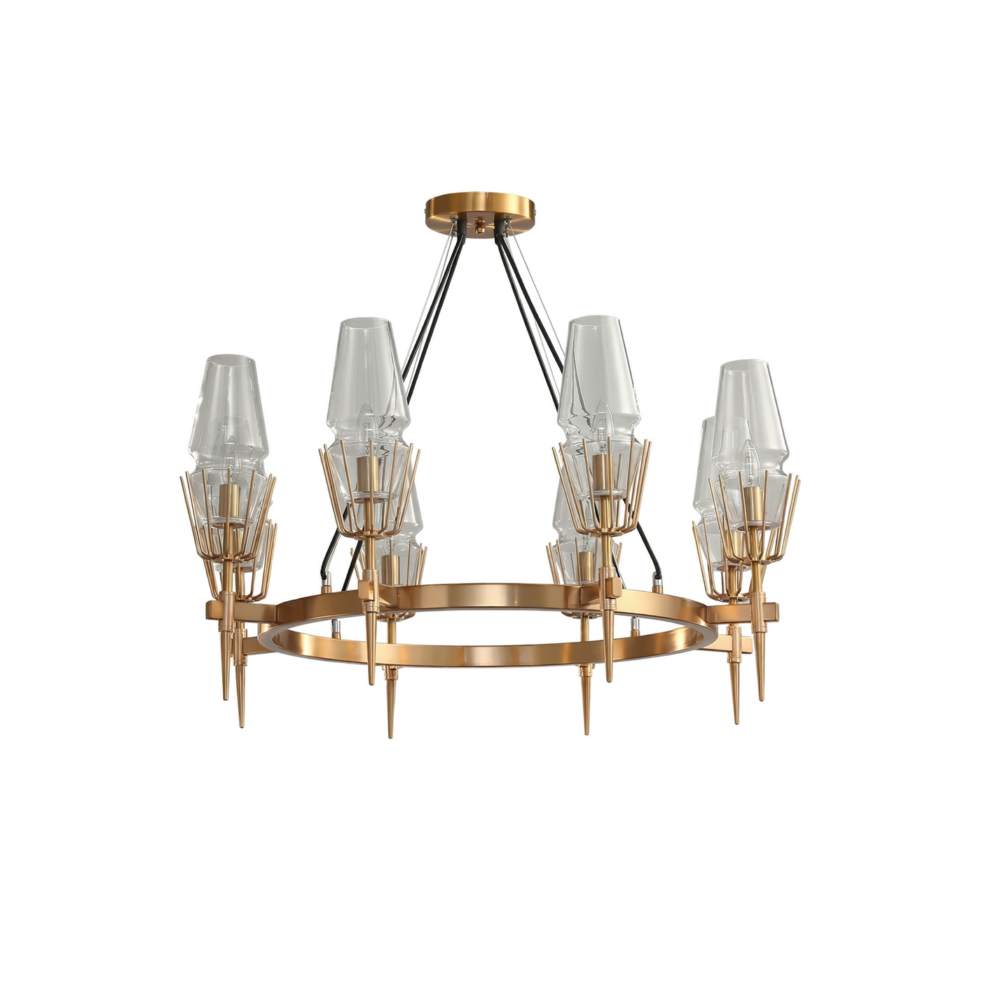 Suspension Éclat Subtil Finition Or et Globe Opalin – Sable Doré