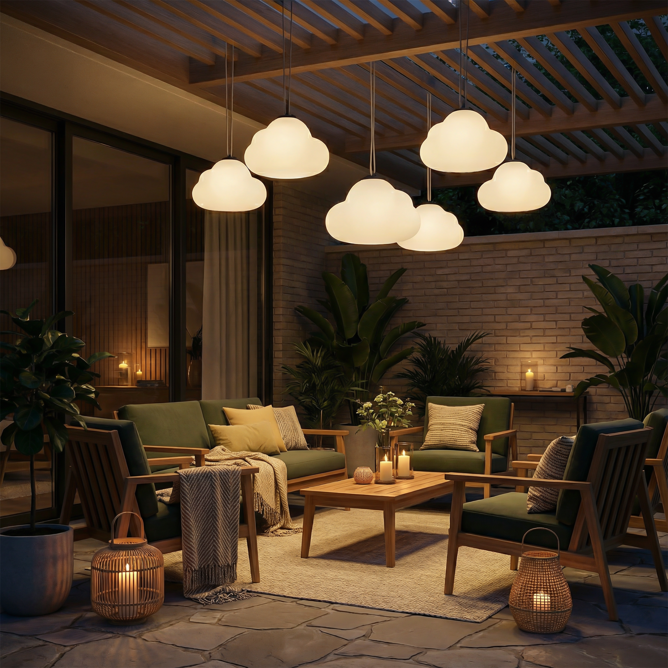 LED-hanglamp in metaal en acryl voor tuin – Metacryl