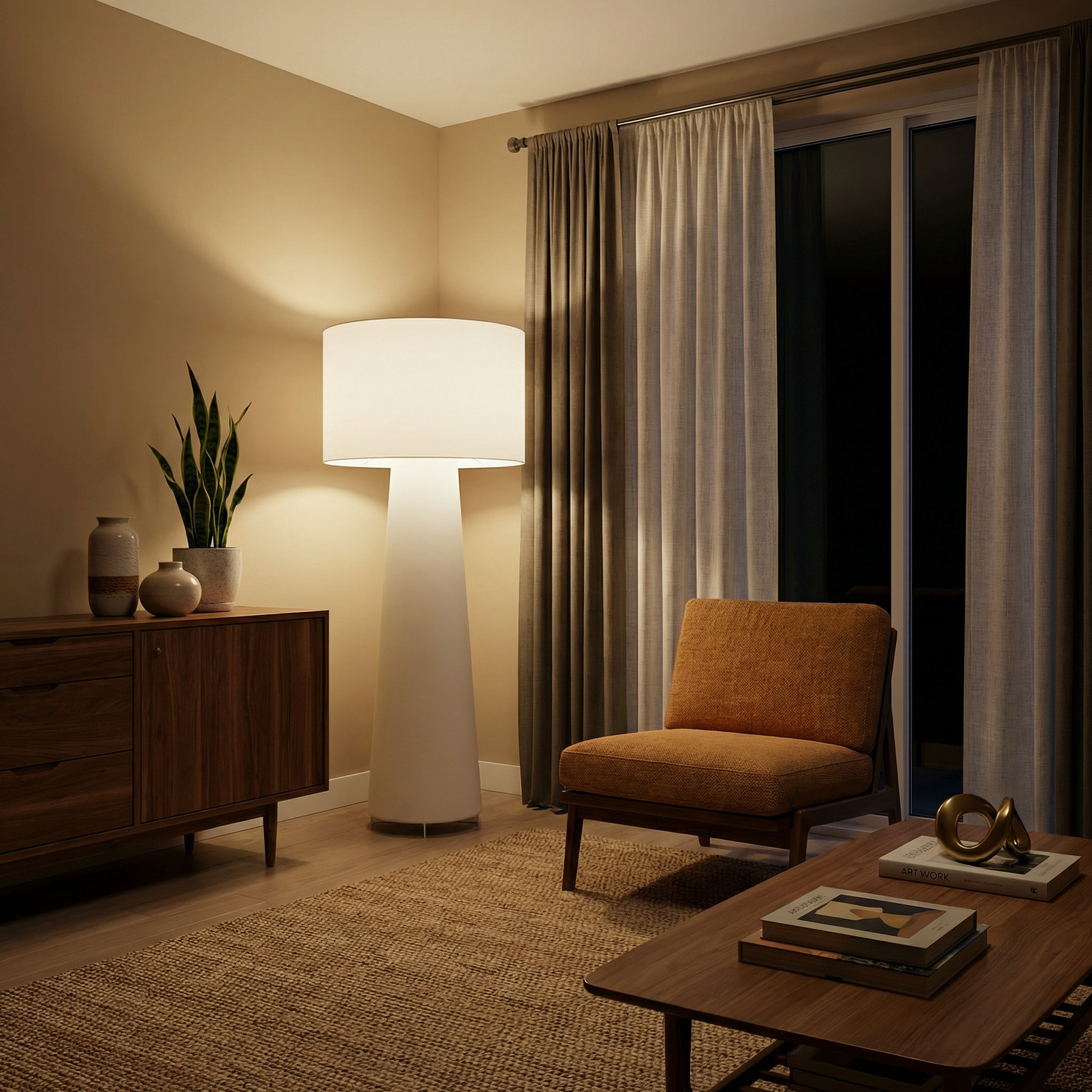 Staande lamp in stof en ijzer Noordse design – Armonello