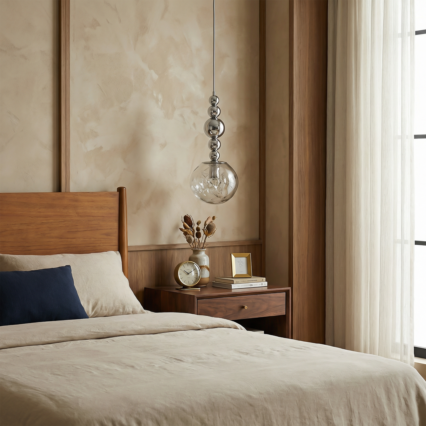 Hanglamp Design in Geslepen Metaal voor Slaapkamers – Mirelvio