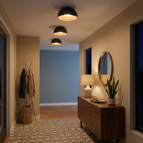 Plafonnier moderne en métal noir et bois – Maderique