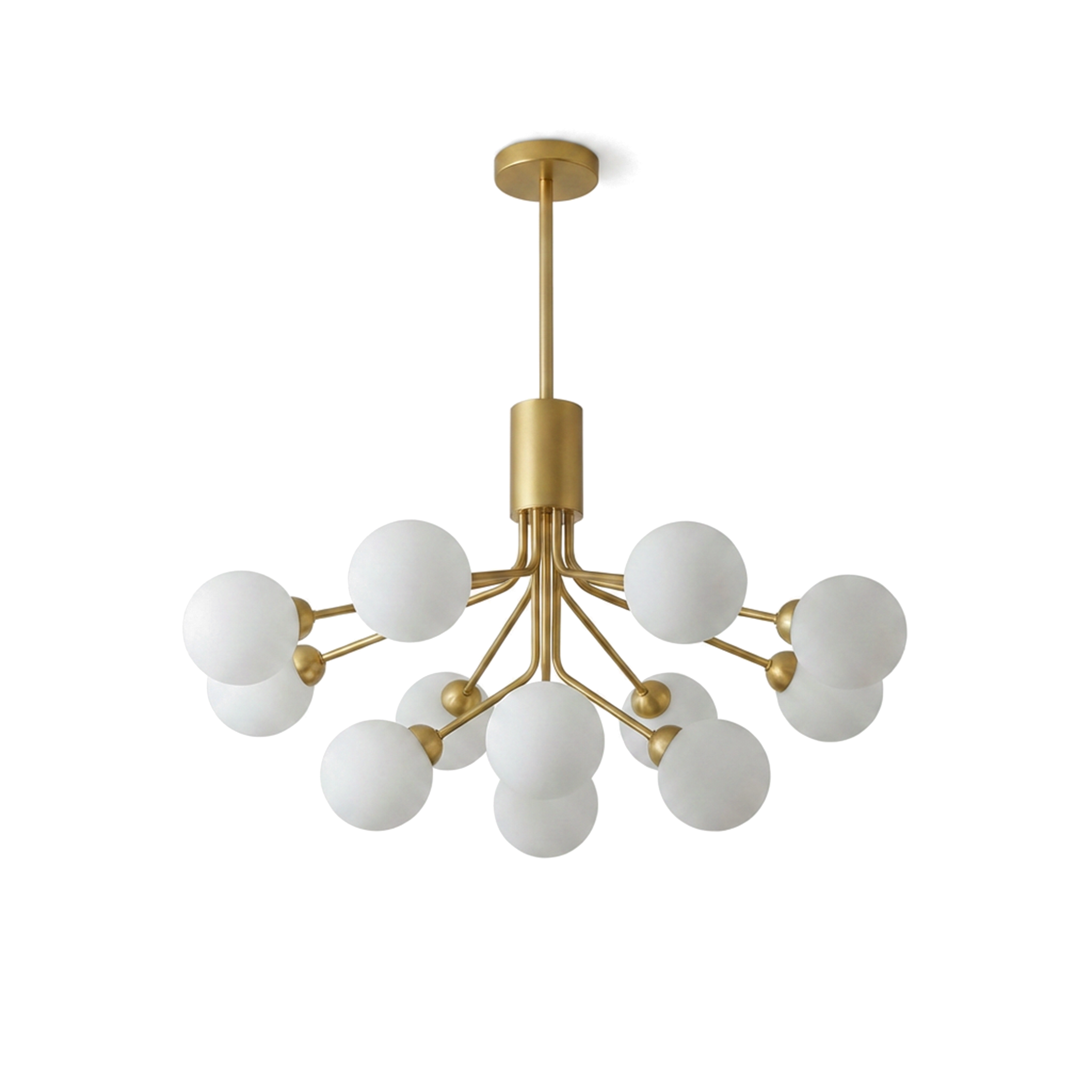 Modern Iron Chandelier with Frosted Glass for Living Room – Orielis