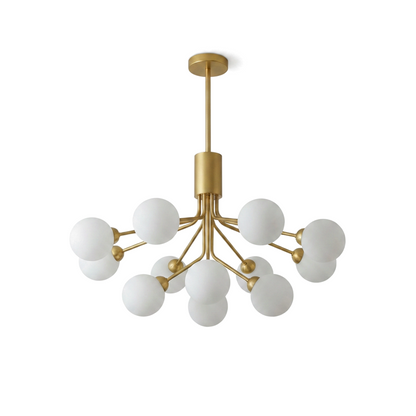 Modern Iron Chandelier with Frosted Glass for Living Room – Orielis