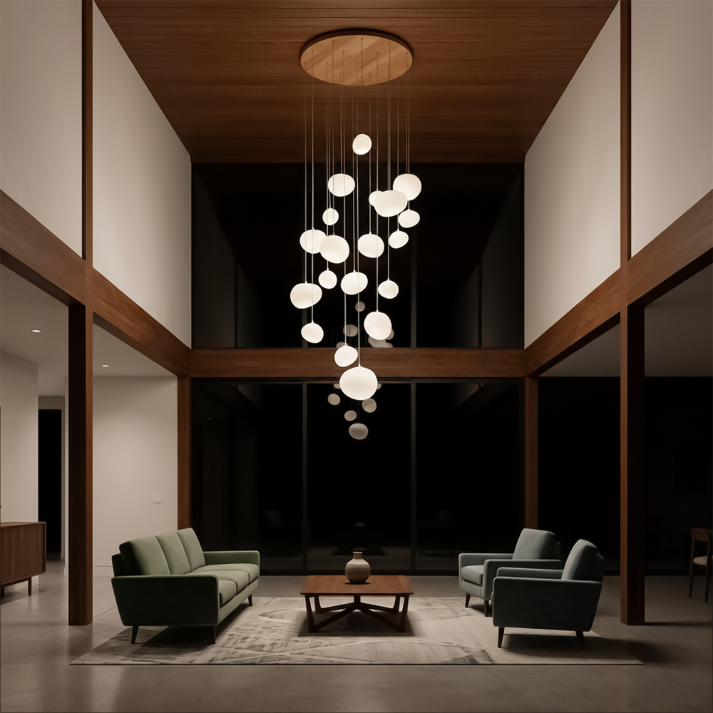Lustre moderne en alliage pour salons et escaliers – Orialys