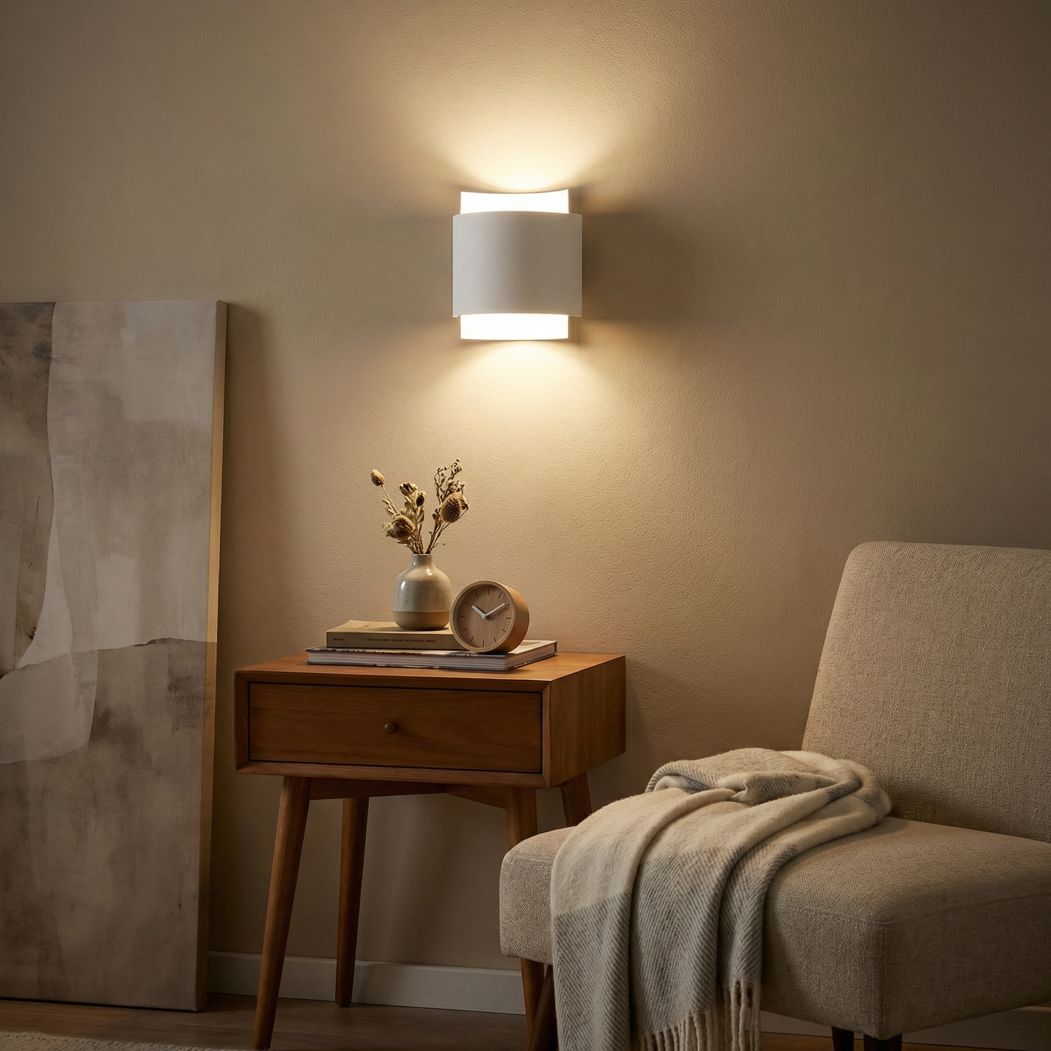 Steel white design wall light – Eryndra