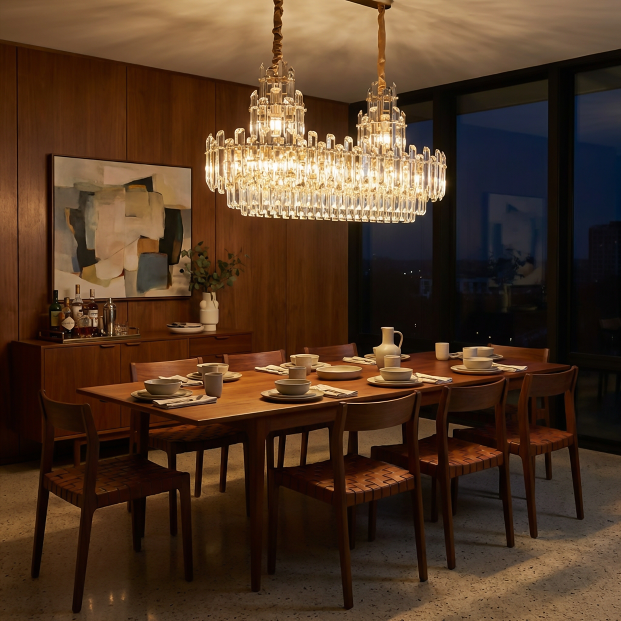 Lustre moderne en cristal pour duplex – Estellione