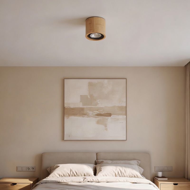 Minimalistische plafondlamp natuurlijk hout – Model Norvial