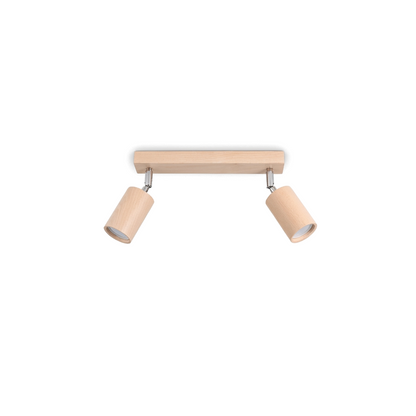Natural wood adjustable ceiling light for living room – Model Nørvian