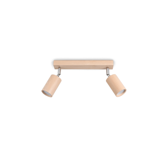 Natural wood adjustable ceiling light for living room – Model Nørvian