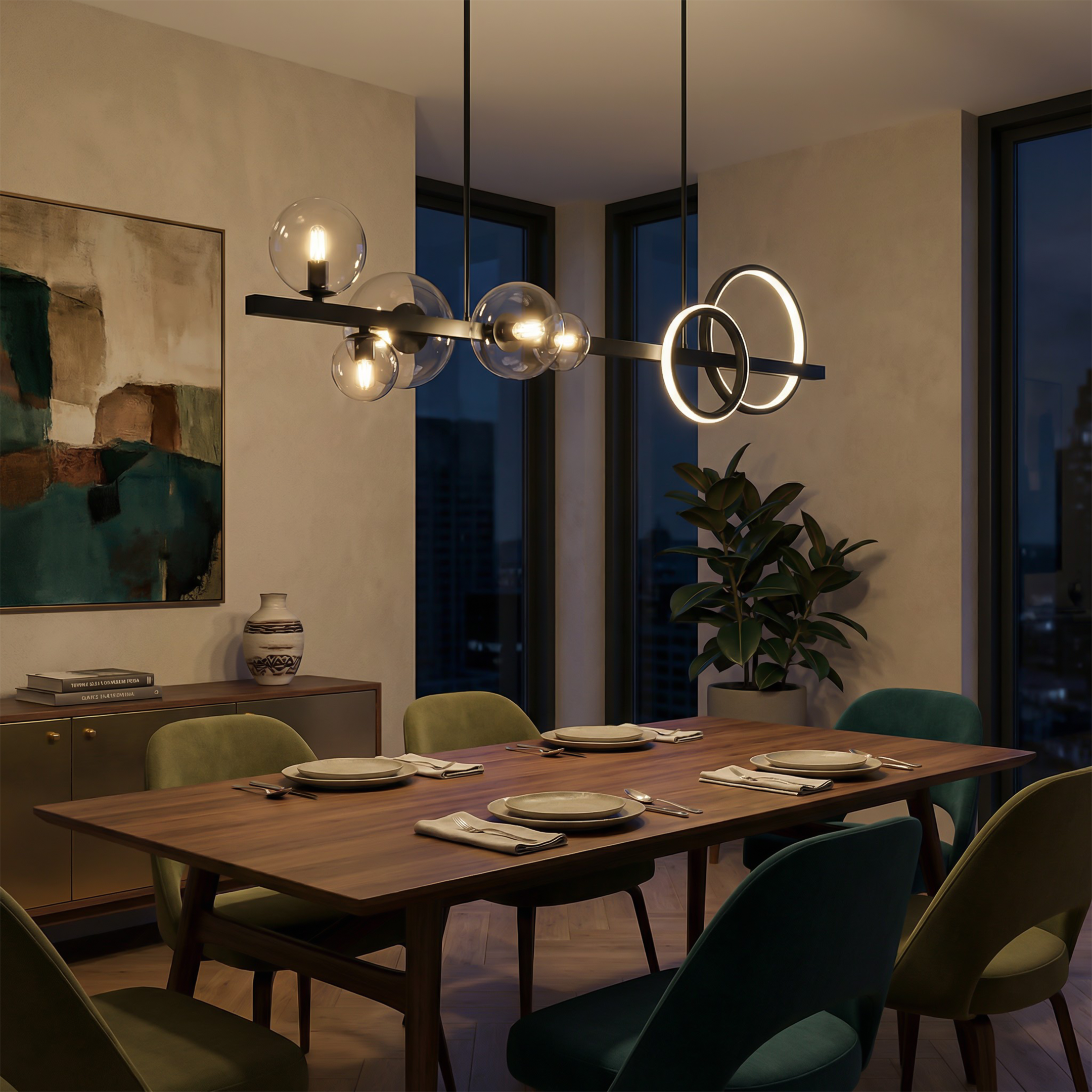 Hedendaagse hanglamp in Legering voor Woonkamer – Halura