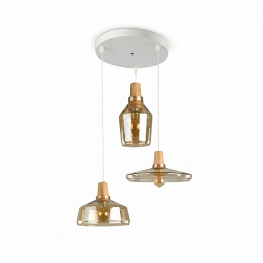 Suspension en verre fumé pour éclairage raffiné – Élaria