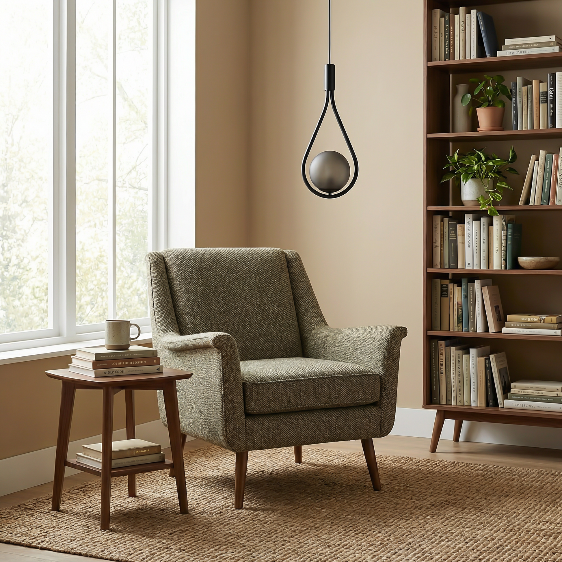 Zwarte Satijnglas Hanglamp voor Slaapkamer – Novaline