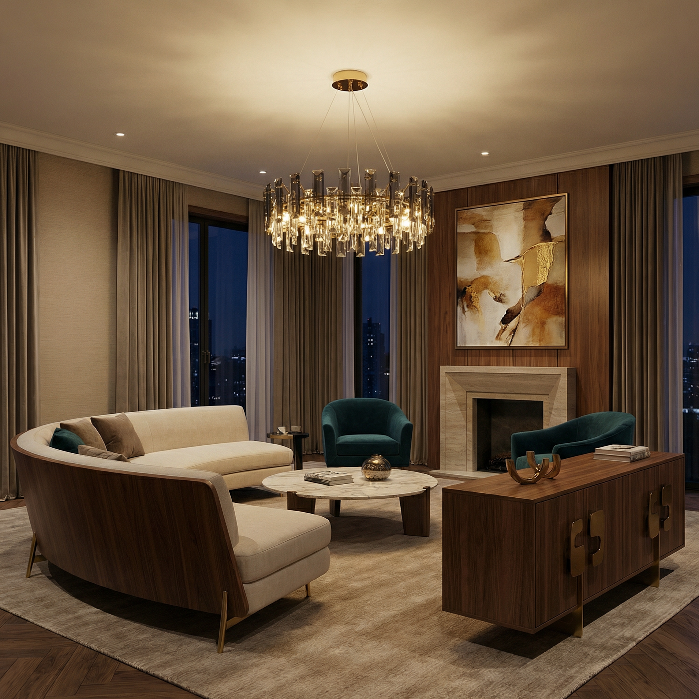 Lustre Doré Cristal Délicat Lumière Enveloppante – Kovo