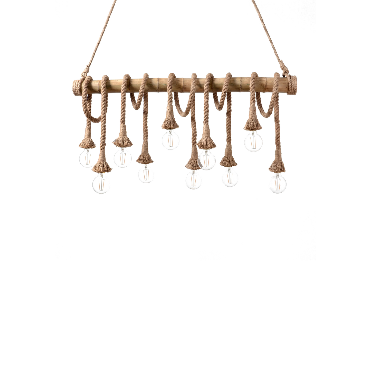 Hanglamp Bamboe Hout LED Verstelbare Koord – Epicéa