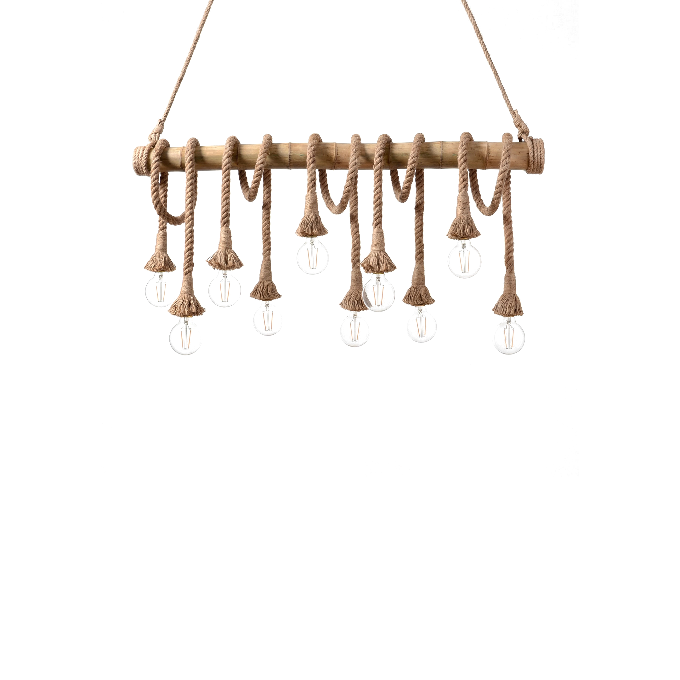 Hanglamp Bamboe Hout LED Verstelbare Koord – Epicéa