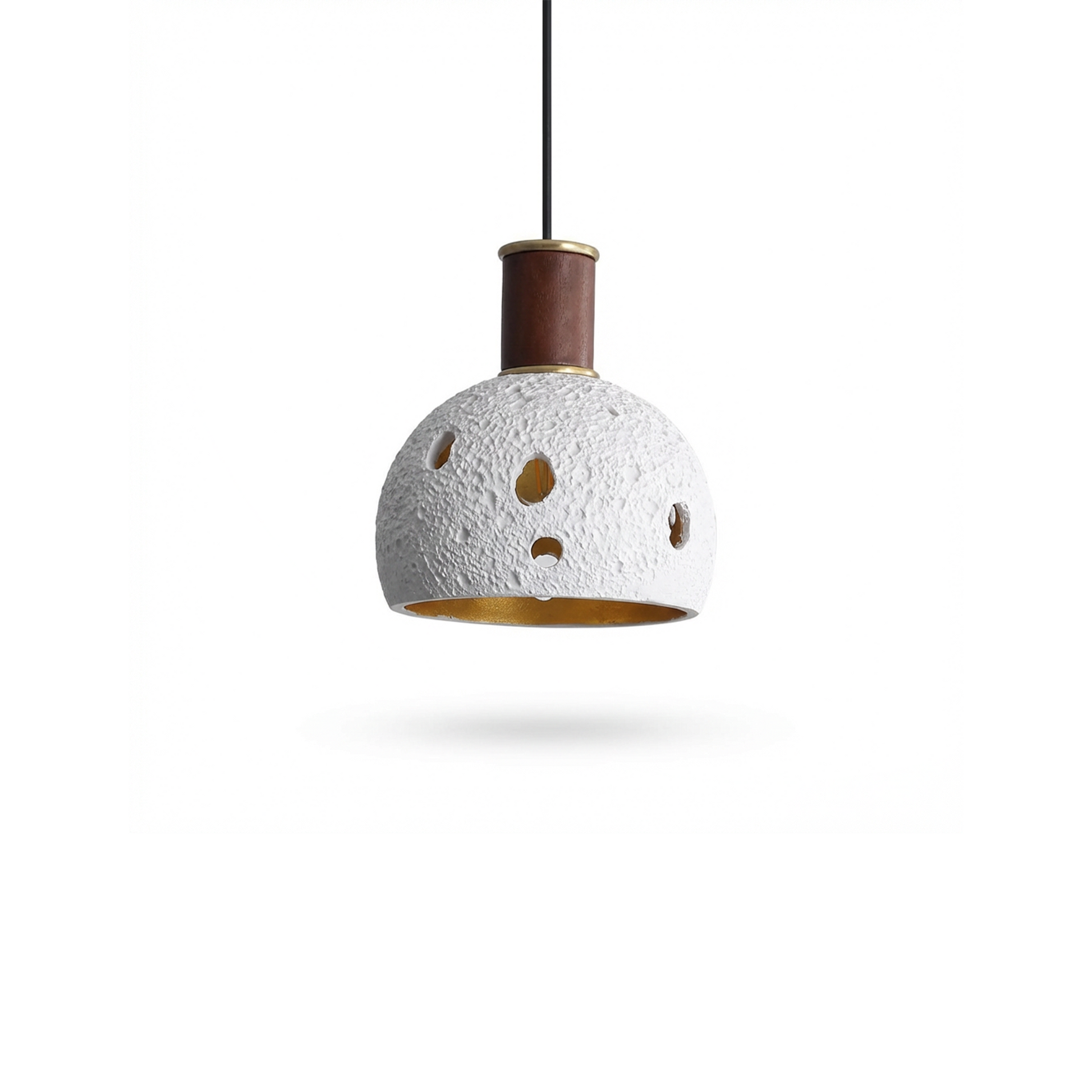 Sculptural Suspension Textured Finish Enveloping Light – Halo