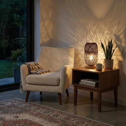 Natuurlijke Rotan- en Houten Designlamp – Veluma