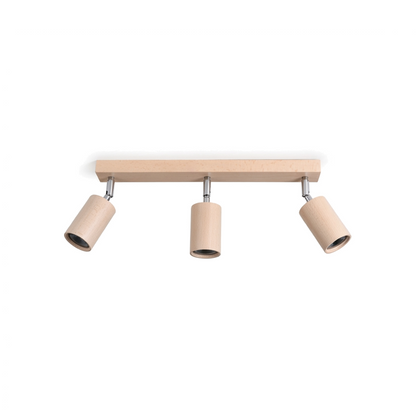 Scandinavian natural wood ceiling light 3 spotlights – Model Norveth