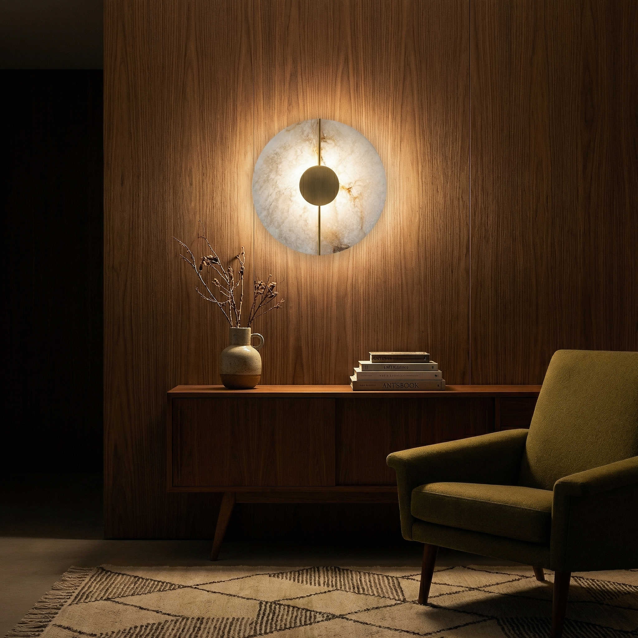 Wandlamp Aura Haute Distinction Gouden Afwerking Authentiek Marmer – Aura