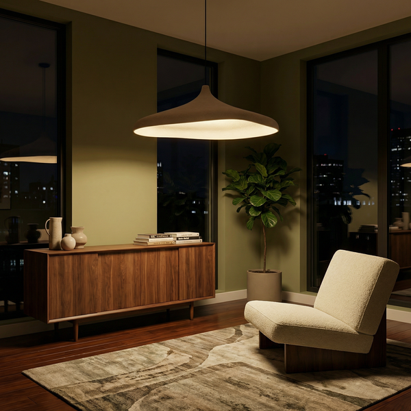 Suspension style Wabi-Sabi en micro-ciment pour restaurants – Zelinea