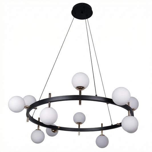 Lustre Contemporain Verre Sculpté Design Élégant Lumière 3000K – Ophéa