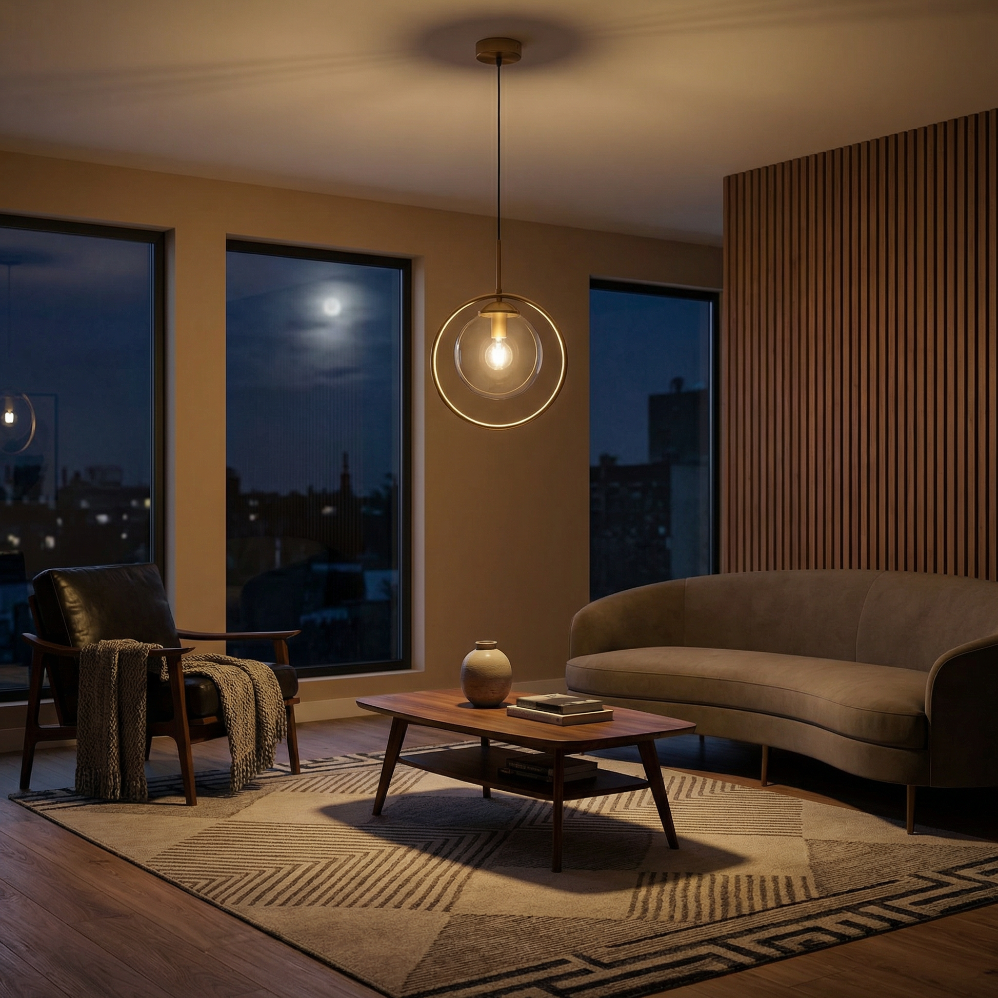 Suspension Cercle Des Neiges vue détail | Luxarmonie