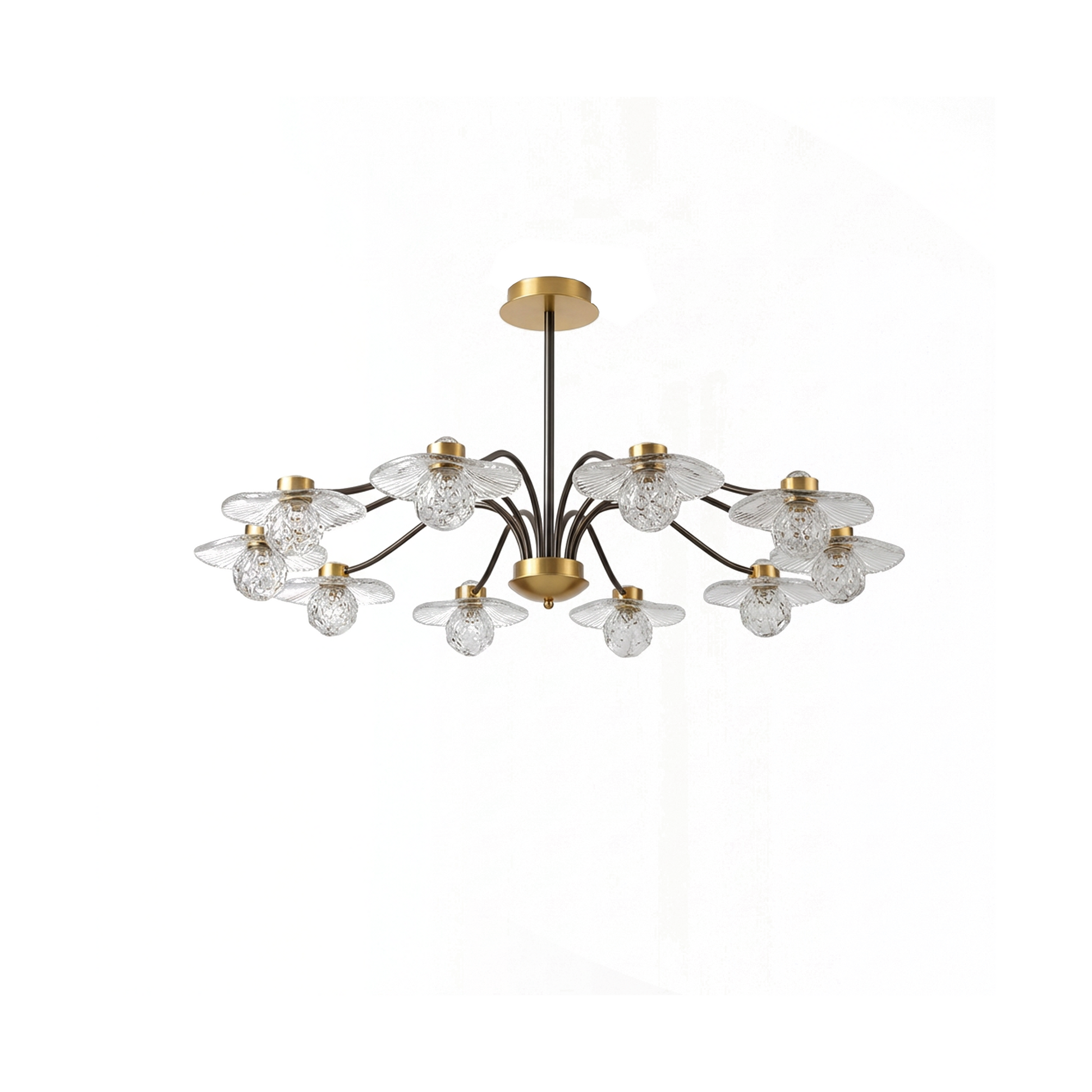 Plafonnier Doré Verre Opalin & Lumière Chaleureuse – Lueur d’Or