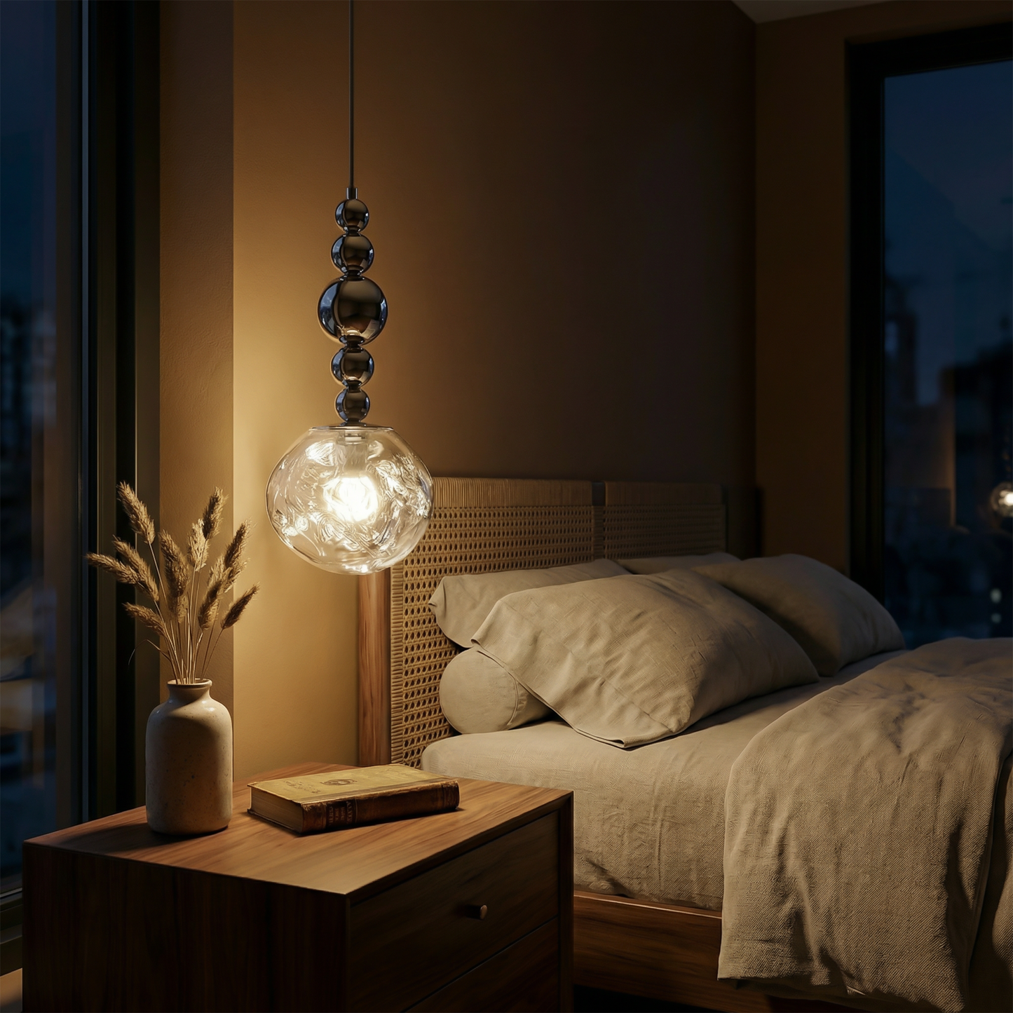 Hanglamp Design in Geslepen Metaal voor Slaapkamers – Mirelvio