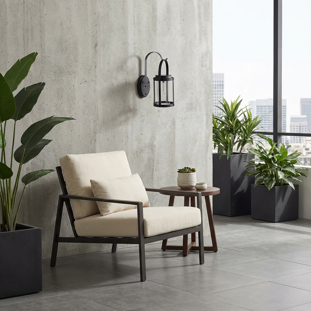 Outdoor Wall Light in Black Aluminum – Fabryon