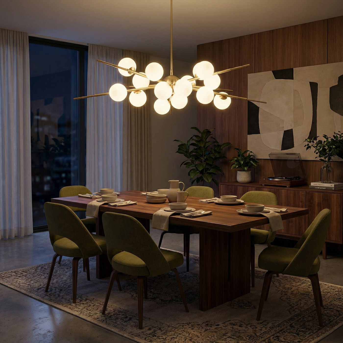 Lustre contemporain en aluminium pour salon – Artalys