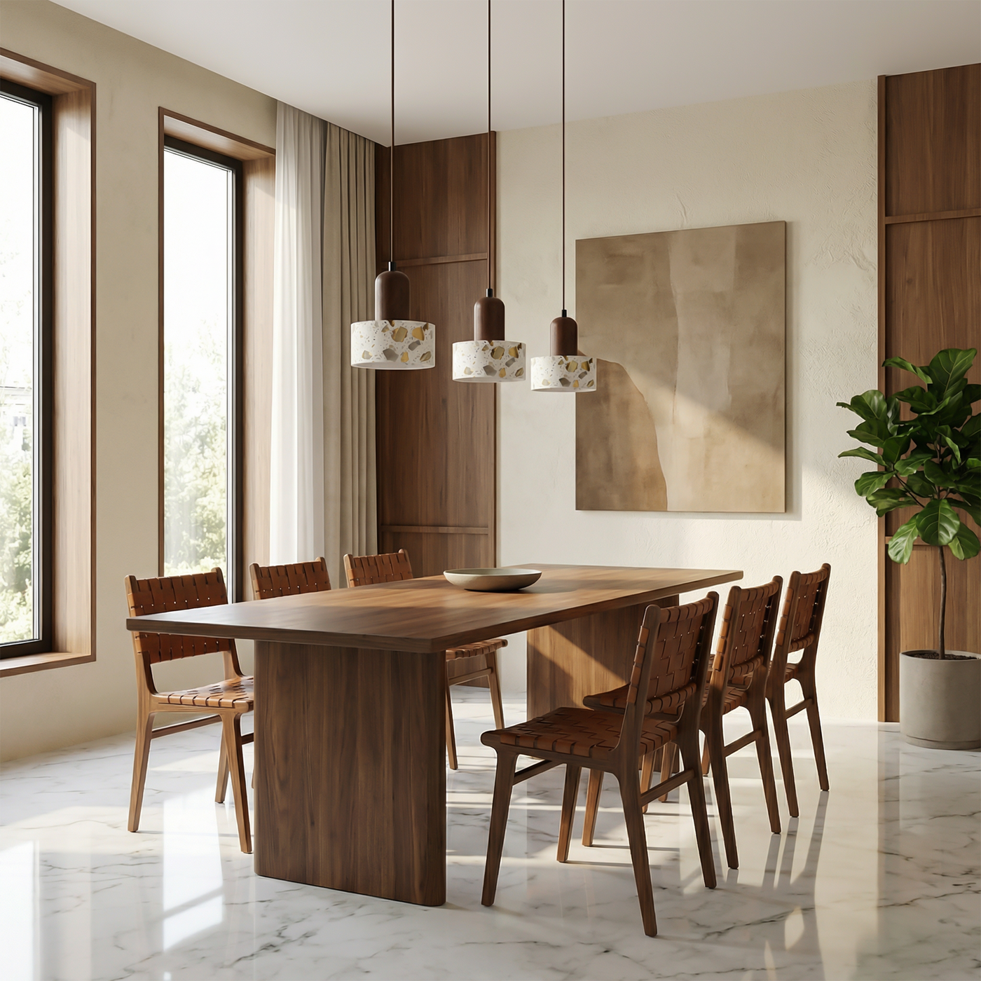 Suspension Intérieur LED Matériaux Nobles Style Moderne – Éclat Terrazzo