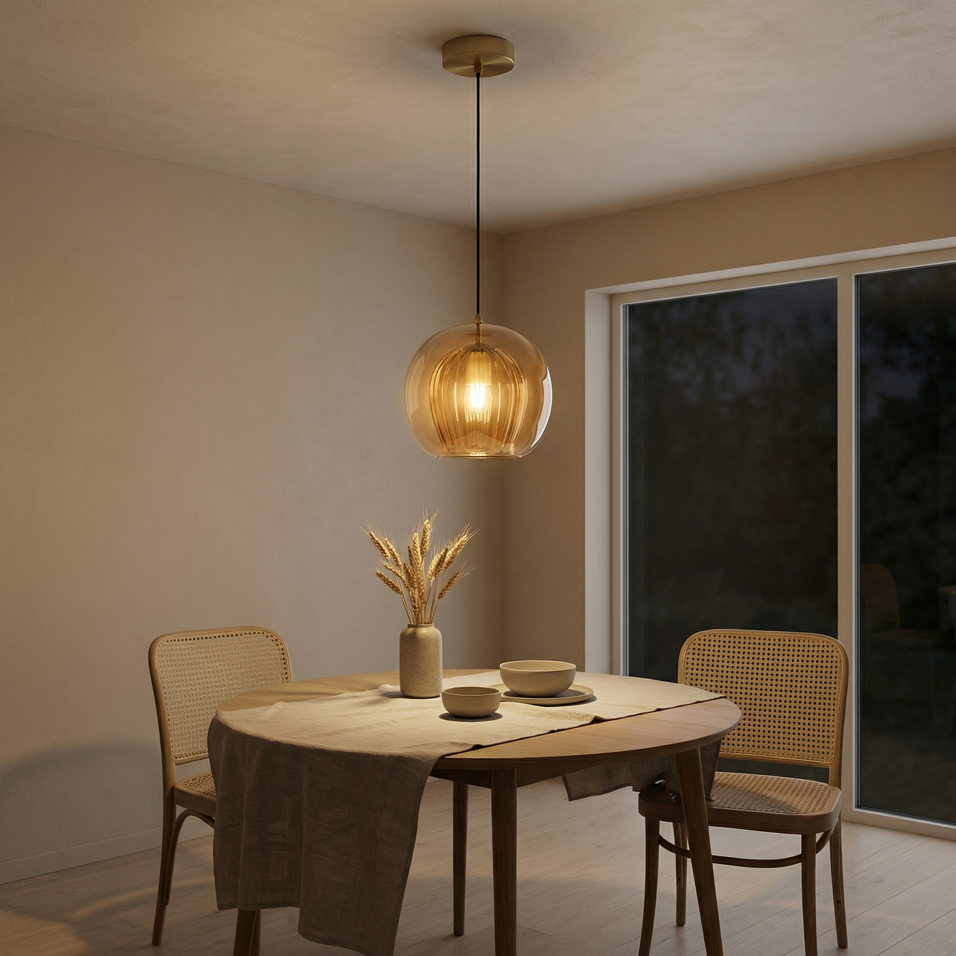 Suspension Éclat Ambre vue détail | Luxarmonie