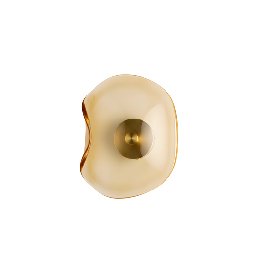 Premium Wandlamp Glas en Steen voor Ruimtes 5-10m² – Amber Glans