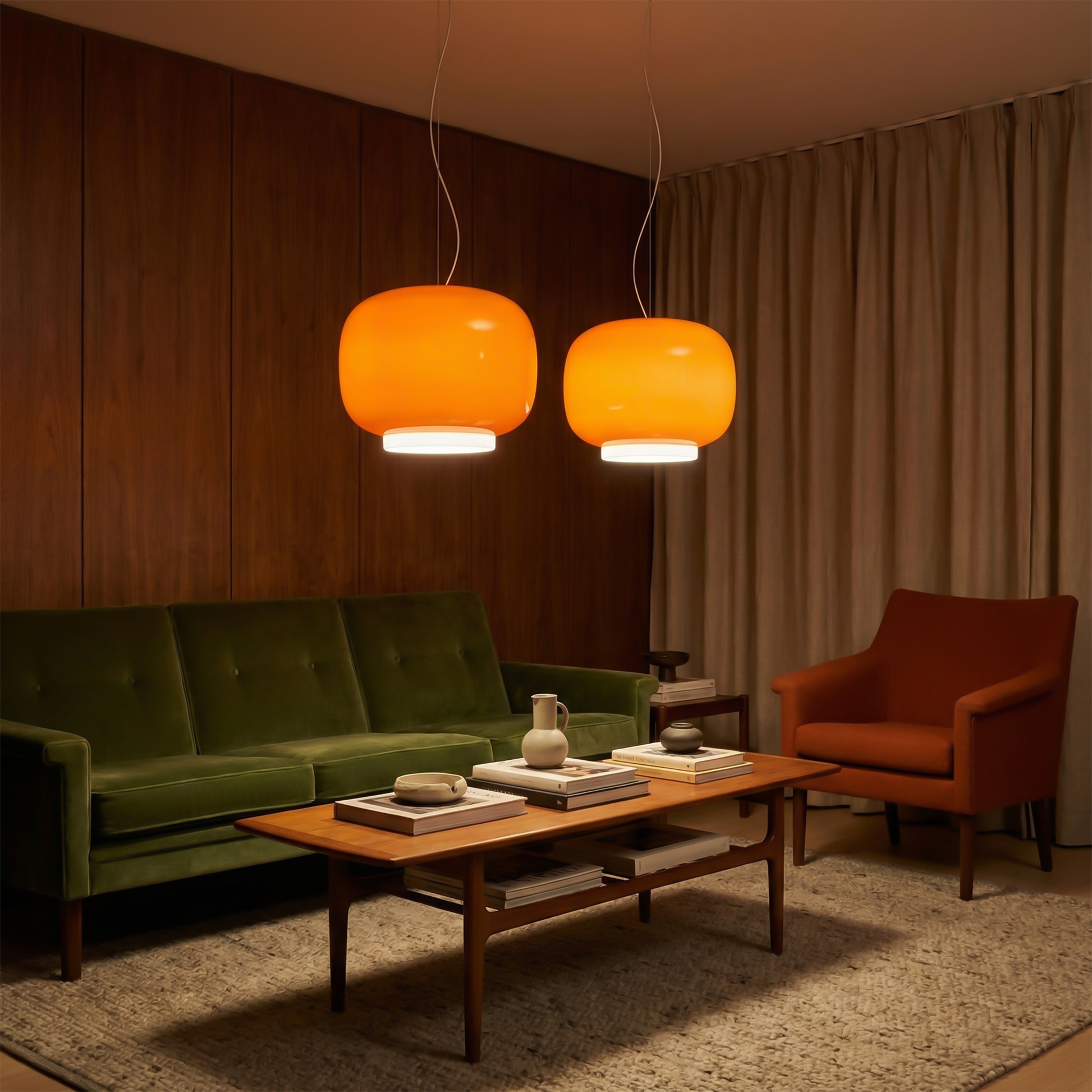 Suspension in gekleurde glazen voor eetkamer en slaapkamer – Chromélia