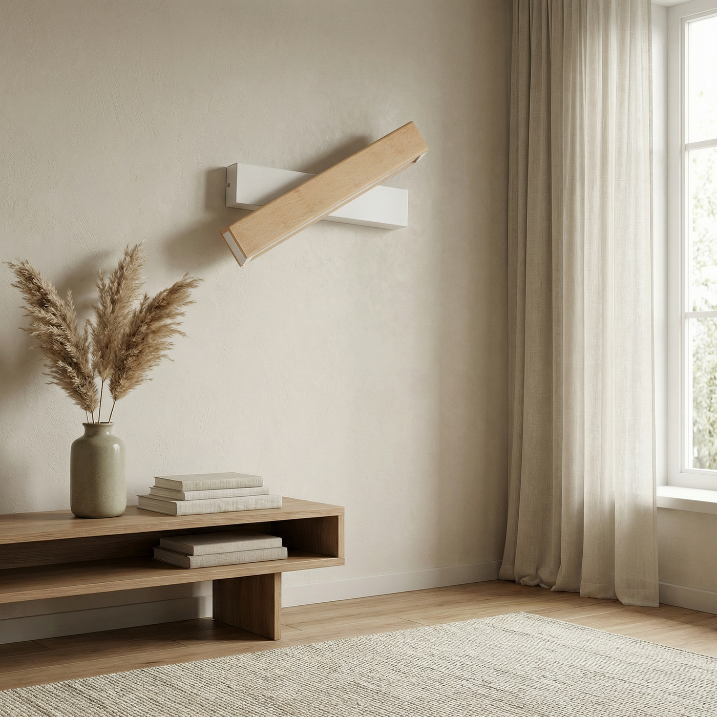 Applique murale en bois et métal pour salon – Armonéa