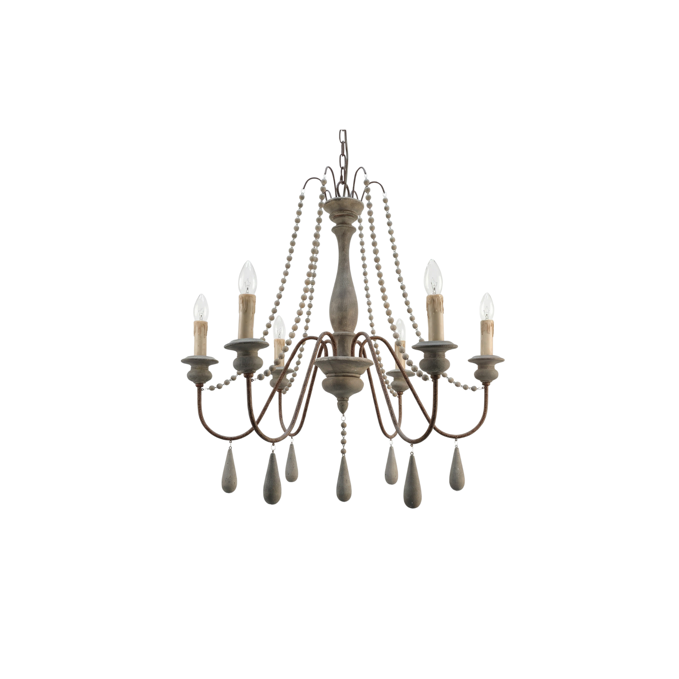Lustre en bois blanc vintage pour salon – Elarisia