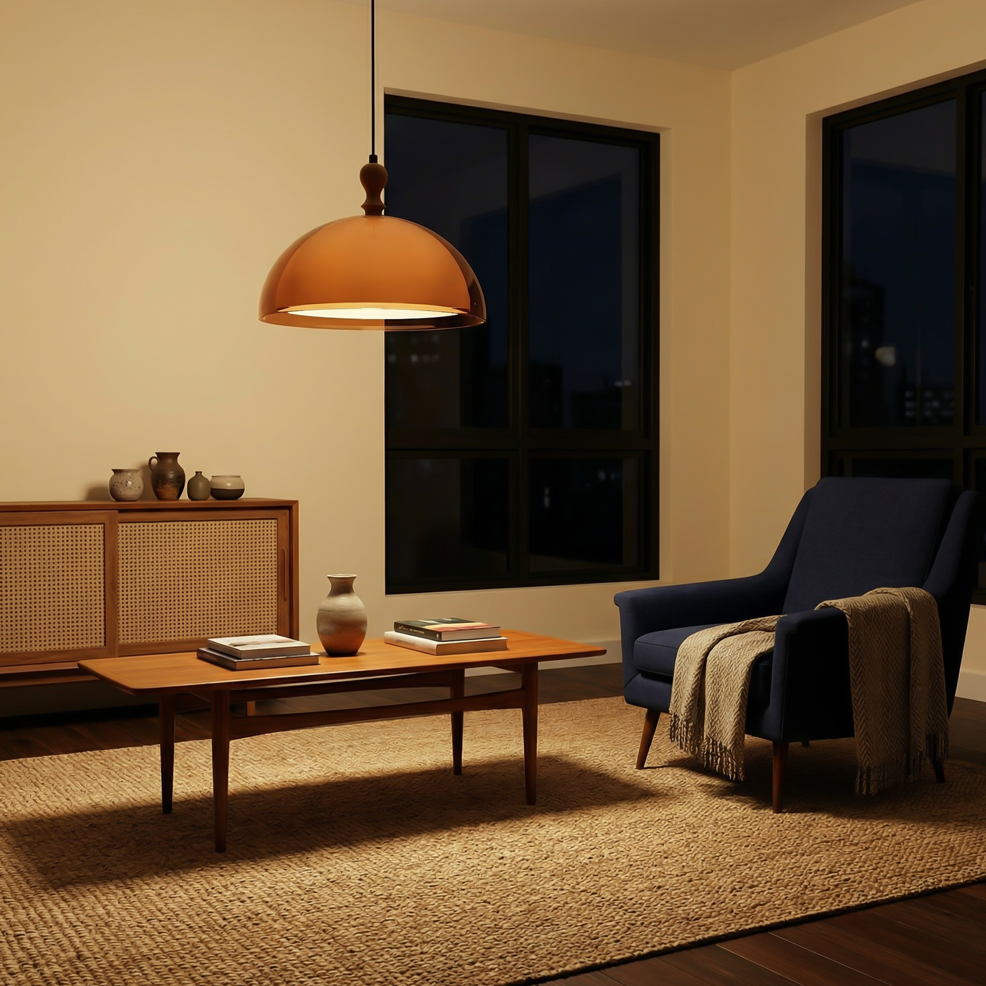 Bruine Acryl Hanglamp voor Eetkamer – Brunea