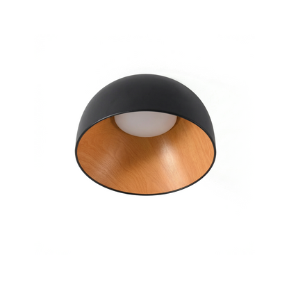 Moderne plafondlamp in zwart metaal en hout – Maderique