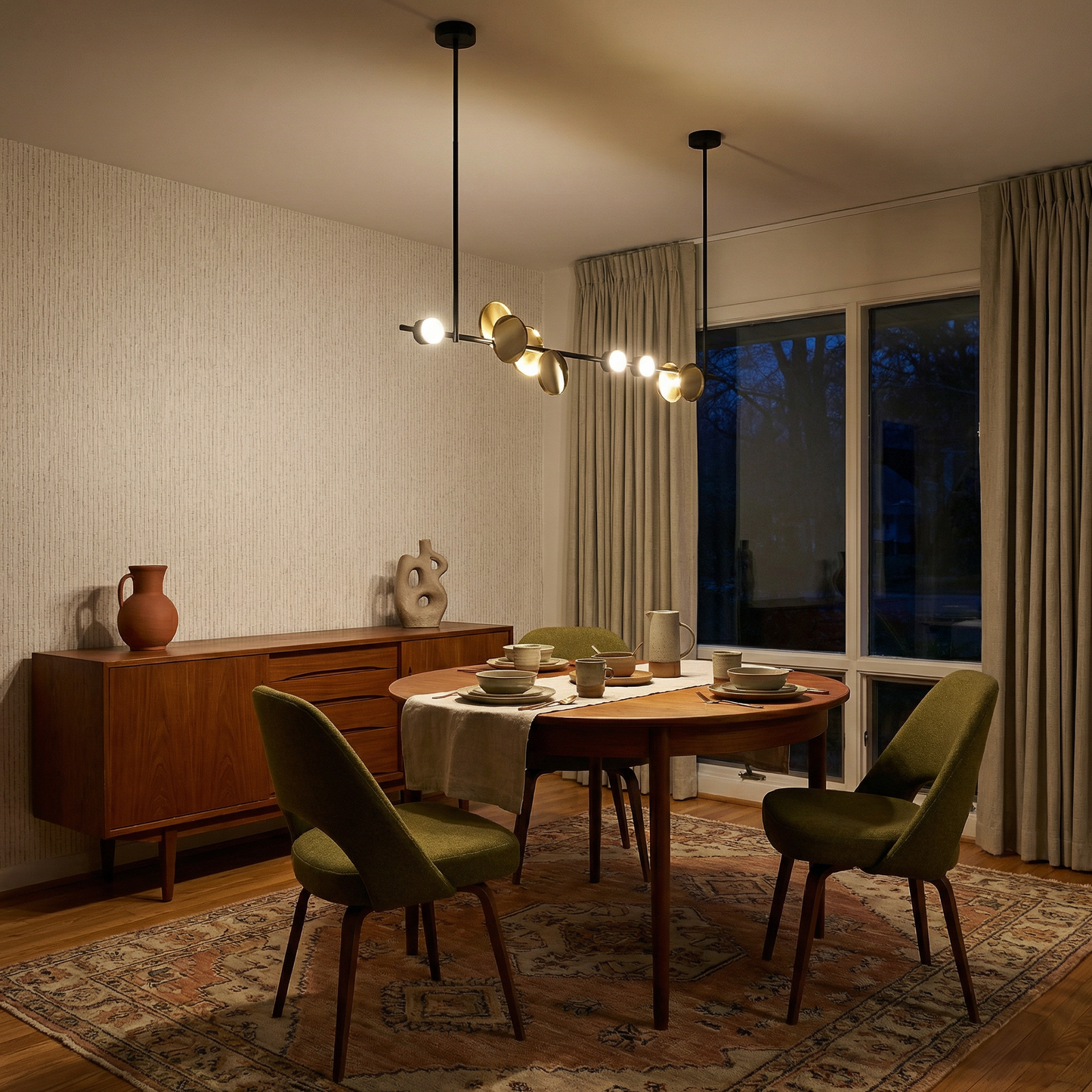 Tweekleurige Metalen Hanglamp Homogeen en Elegant Licht – Linéa