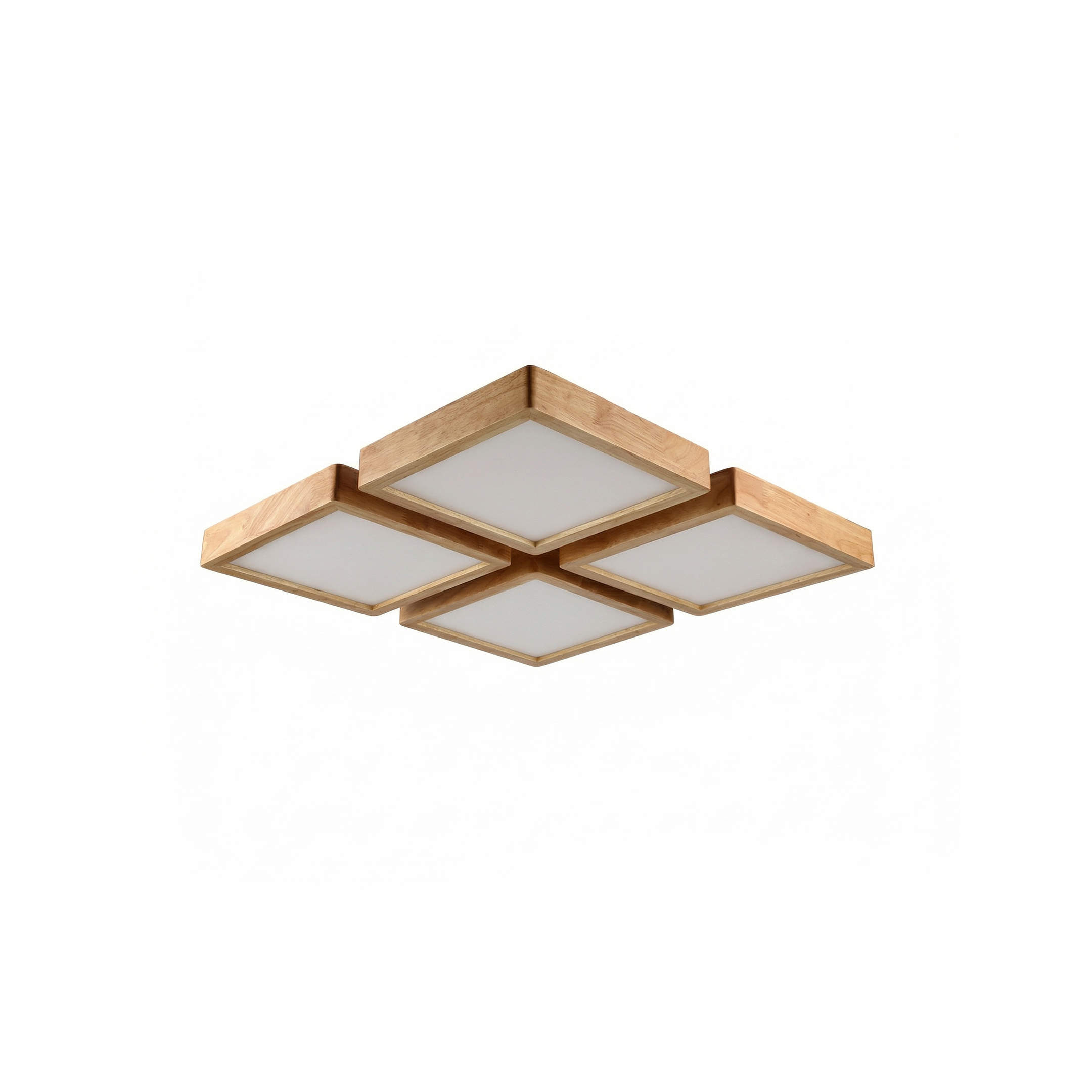 Rechthoekige LED Plafondlamp Natuurlijk Hout voor Rustieke Interieurs – Zéphira
