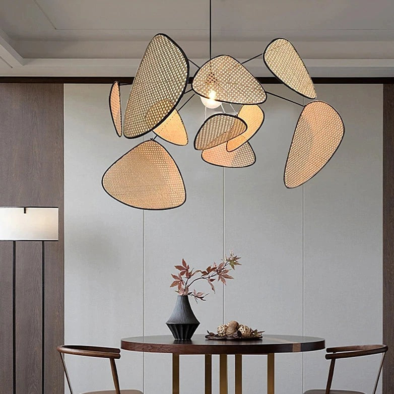 Boheemse kroonluchter in bamboe voor woonkamer – Auramya