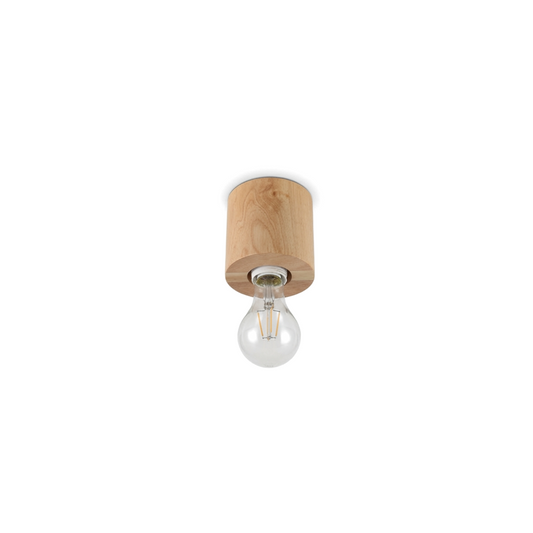 Natural wood minimalist ceiling light for living room – Model Norvian