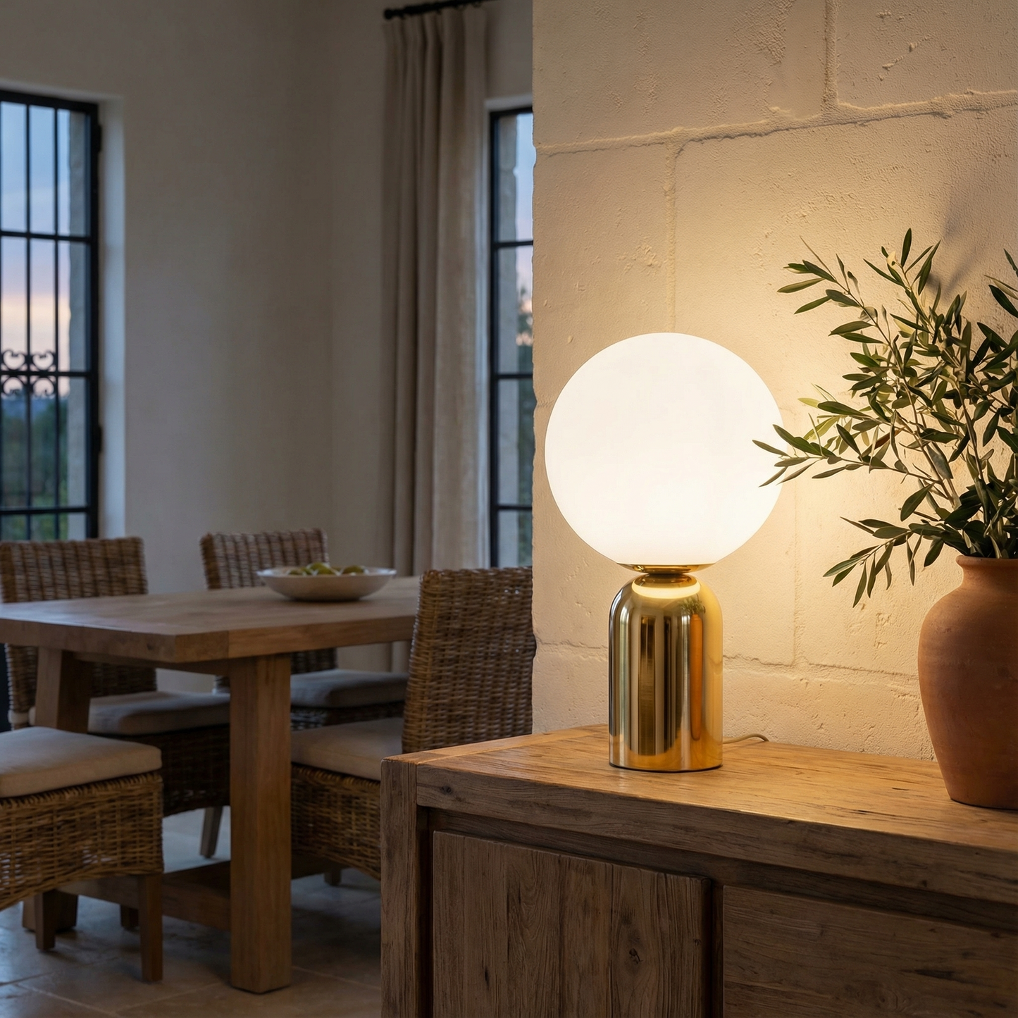 Nachtkastlamp metaal glas modern design – Pulsaris