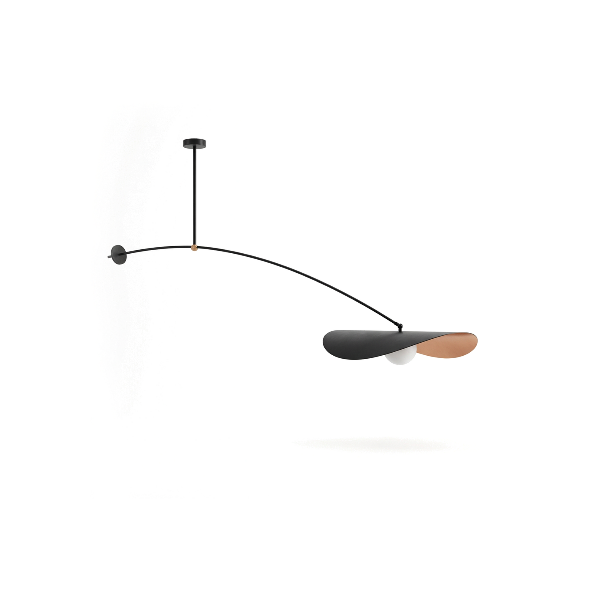Contemporary Amber Glass & Metal Ceiling Light – Orbion