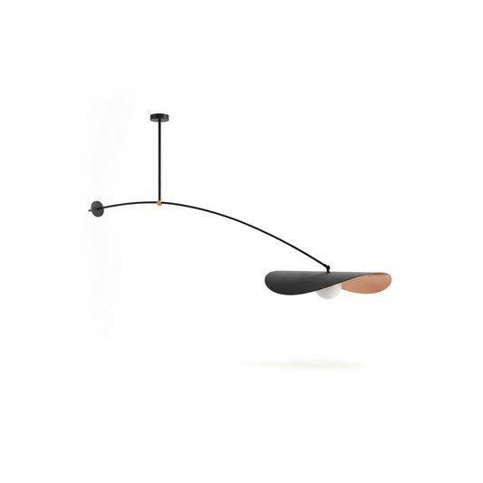 Plafonnier Contemporain Verre Ambré & Métal – Orbion