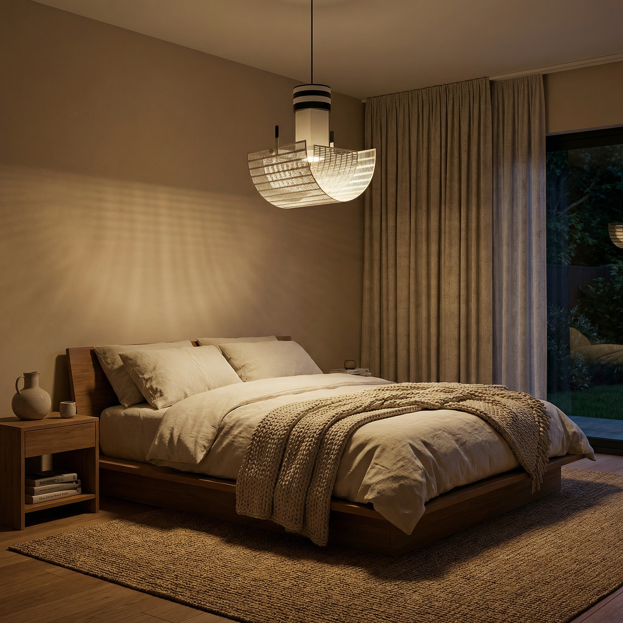 Moderne Zwart-Wit Hanglamp voor Woonkamer – Zébrano