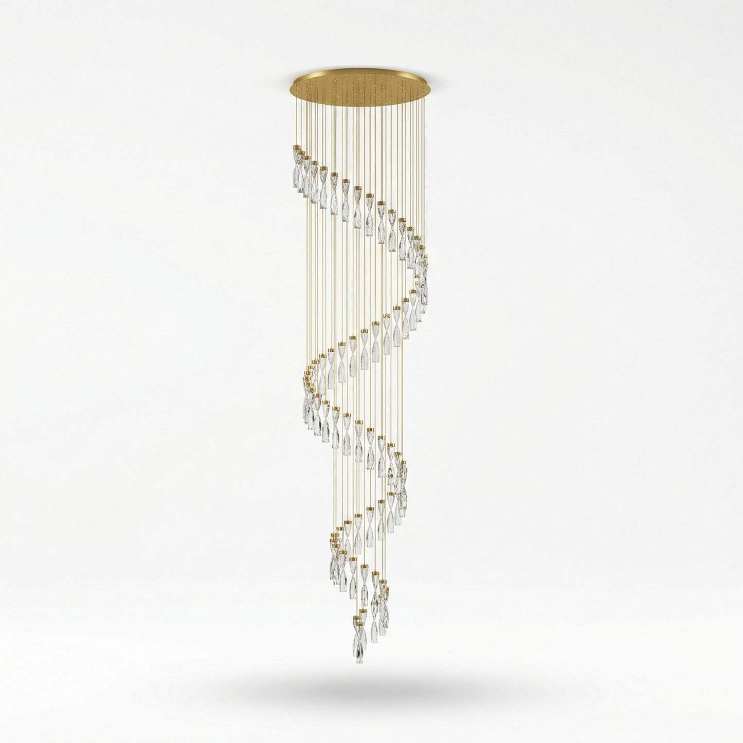 Ophanging metalen structuur verguld en geslepen kristallen – Vanta