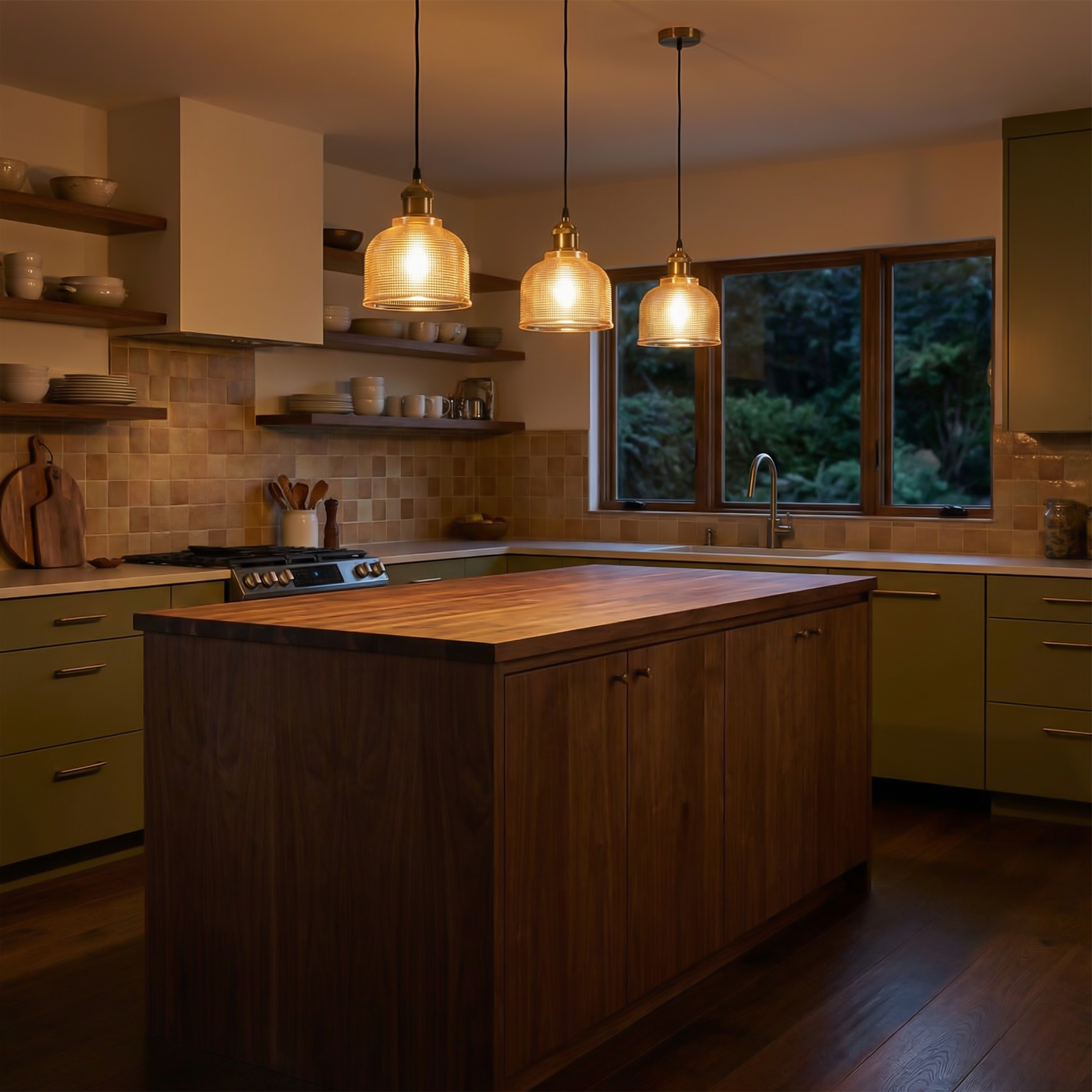 Suspension in gekleurde glazen voor eetkamer – Arcanthe